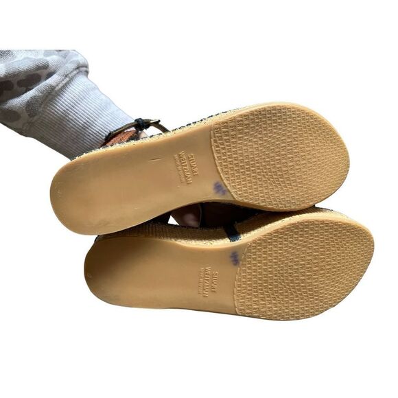 Stuart Weitzman YOURWAY SUEDE ESPADRILLE WEDGE SANDAL IN BLUE size 6 Chunky - Picture 4 of 13